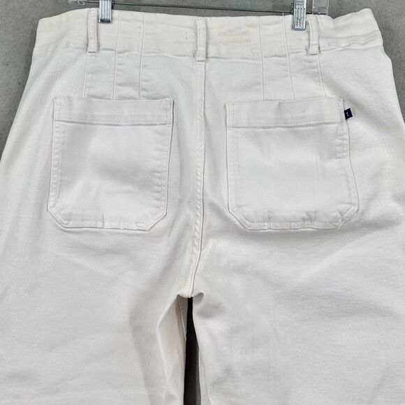 Anthropologie Pilcro Wide Leg Crop Jeans 18W The Skipper White High Rise Womens - Picture 8 of 15